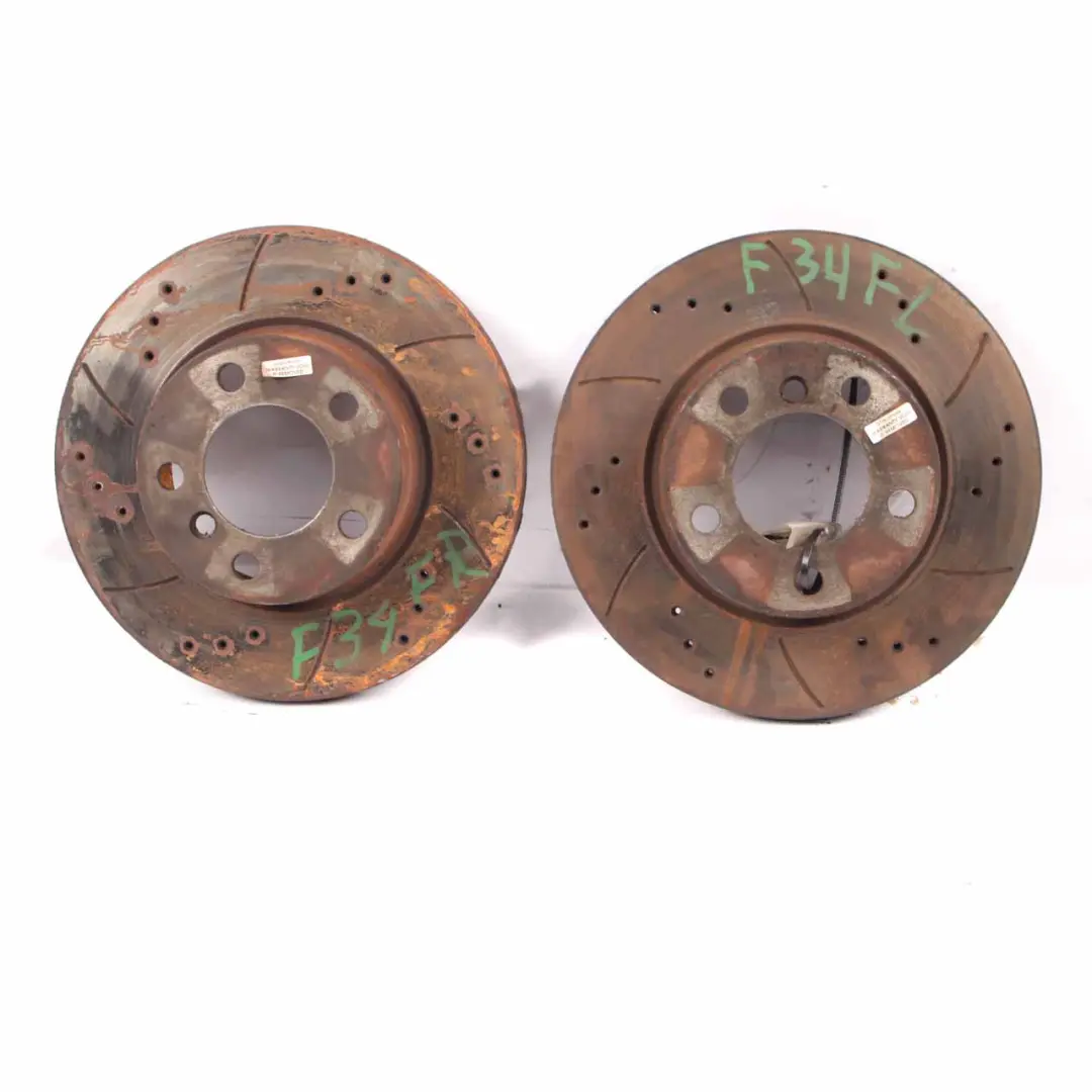 Front Rear Left Right N/O/S Perforated Brake Disc Set to BMW F20 F22 F30 M Sport with Part number 6797605 BMW F20 F22 F30 M Sport Front Rear Left Right N/O/S Perforated Brake Disc Set - SKU 6797605-1 - Part number 6797605
