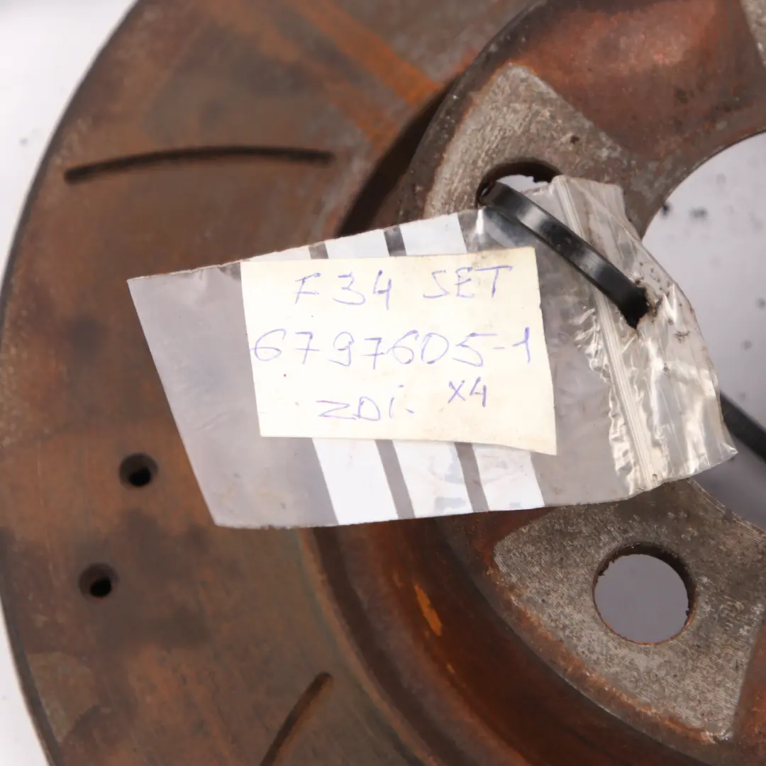 Front Rear Left Right N/O/S Perforated Brake Disc Set to BMW F20 F22 F30 M Sport with Part number 6797605 BMW F20 F22 F30 M Sport Front Rear Left Right N/O/S Perforated Brake Disc Set - SKU 6797605-1 - Part number 6797605