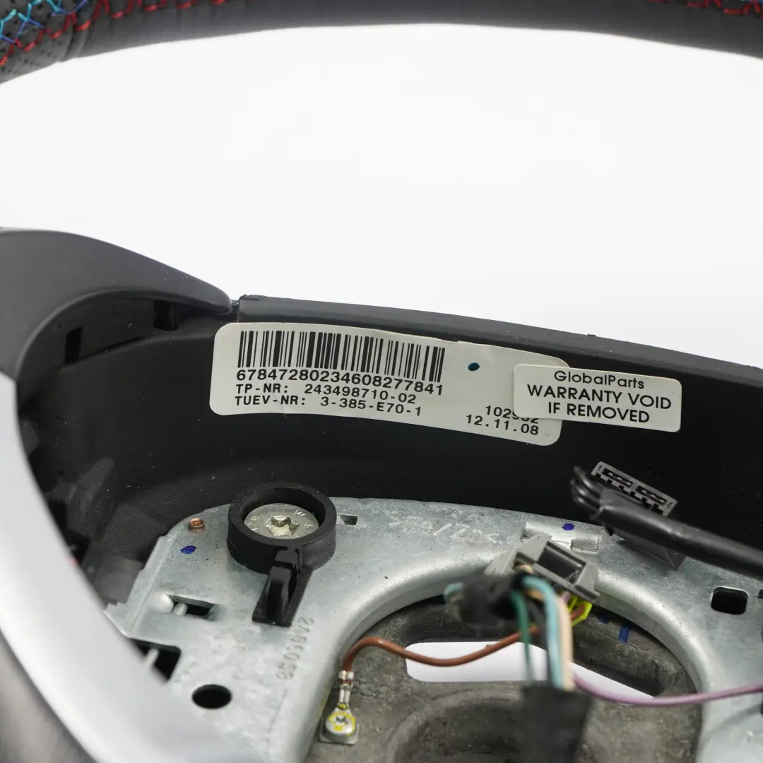 Riscaldato Nuova Pelle Nera Sport M-Tricolori per Volante BMW X5 E70 con numero di parte 6797910 Volante BMW X5 E70 Riscaldato Nuova Pelle Nera Sport M-Tricolori - SKU 6797910-1 - Numero di parte 6797910