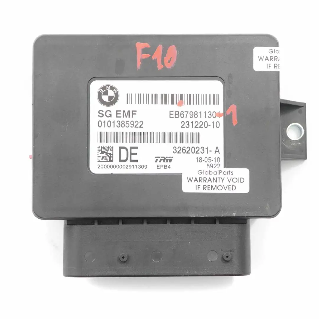 Control Unit Module Parking Handbrake EMF to BMW F10 F11 LCI with Part number 6798113 BMW F10 F11 LCI Control Unit Module Parking Handbrake EMF - SKU 6798113-1 - Part number 6798113