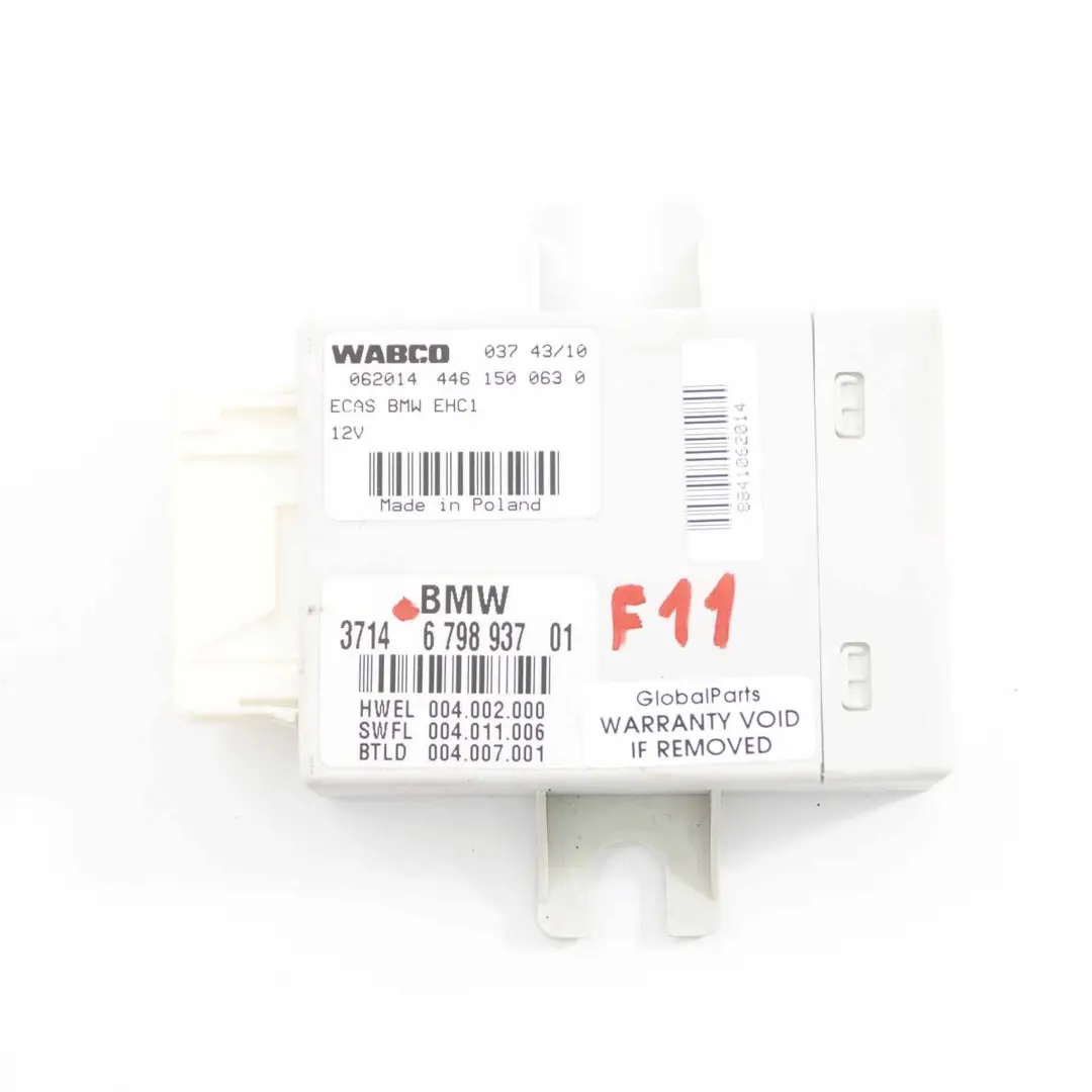 Steuergerät Luftfederung Hinterachse für BMW F11 Touring mit Teilenummer 6798937 BMW F11 Touring Steuergerät Luftfederung Hinterachse - SKU 6798937 - Teilenummer 6798937