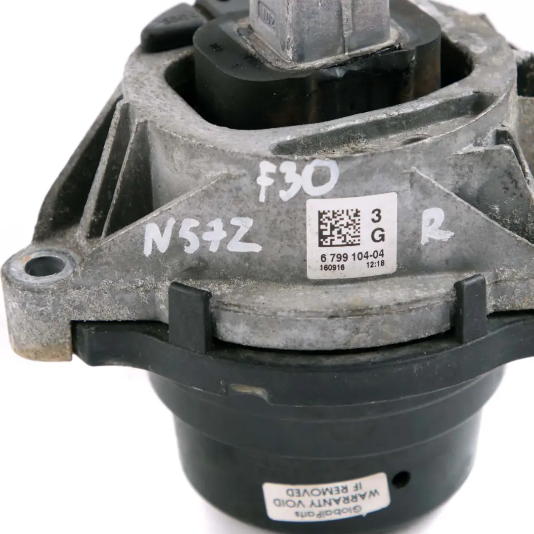 N57N N57Z Caucho Montaje Soporte Motor Derecha para BMW F30 F31 F32 con número de pieza 6799104 BMW F30 F31 F32 N57N N57Z Caucho Montaje Soporte Motor Derecha - SKU 6799104 - Número de pieza 6799104