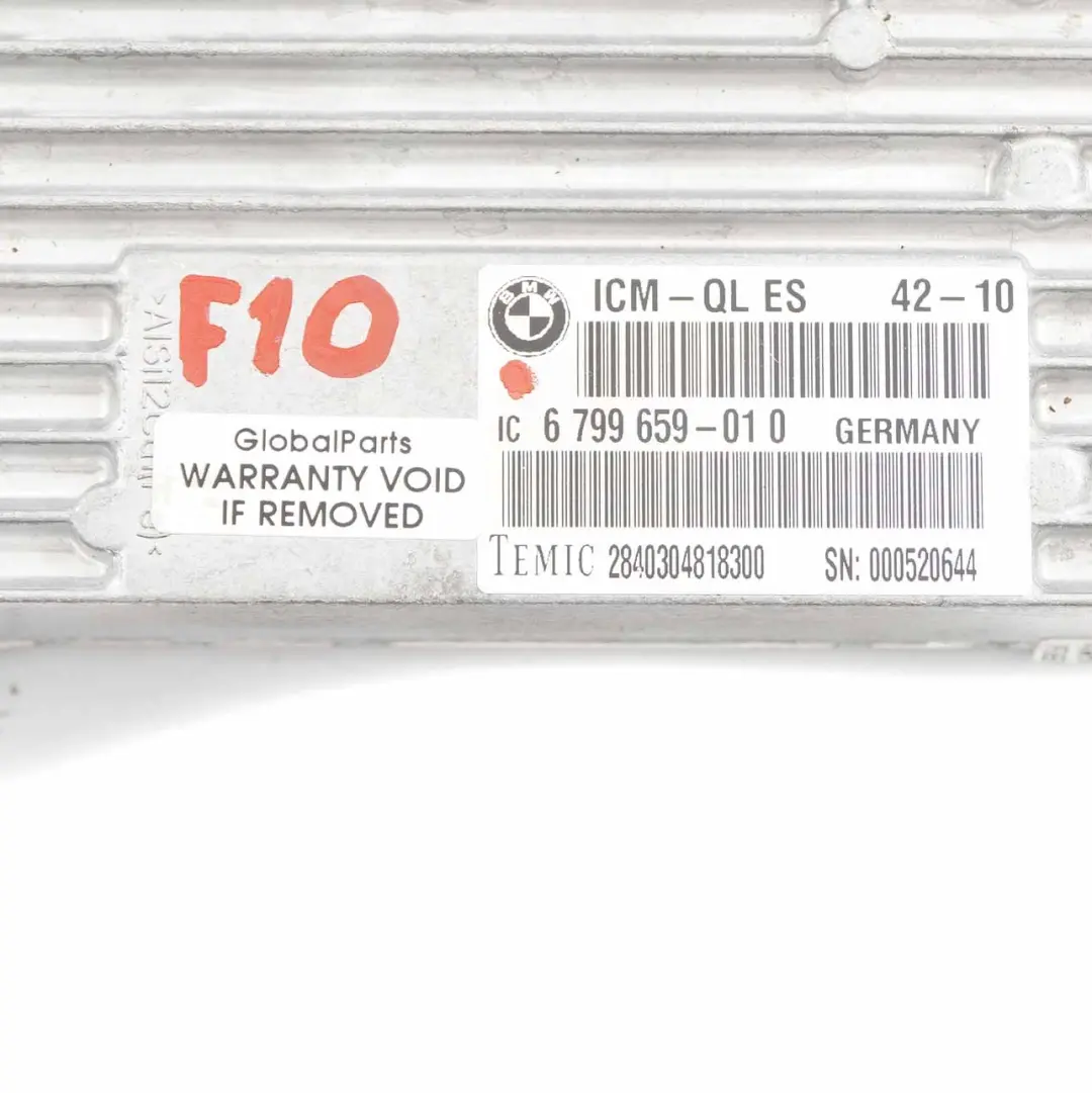 BMW F10 F11 Modulo ICM Gestione Telaio Integrata QL ES Unità Controllo - SKU 6799659 - Numero di parte 6799659