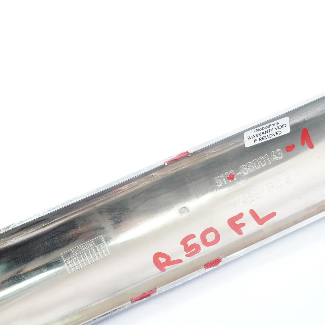 Pare-chocs avant gauche chrome pour Mini R50 One D à propos du numéro de pièce 6800143 Mini R50 One D Pare-chocs avant gauche chrome - SKU 7116809 - Numéro de pièce 6800143