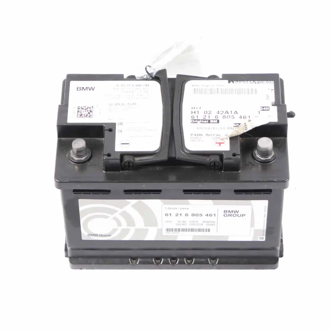 BMW VRLA / AGM 12V Accumulator Battery 70Ah 720A 6806749