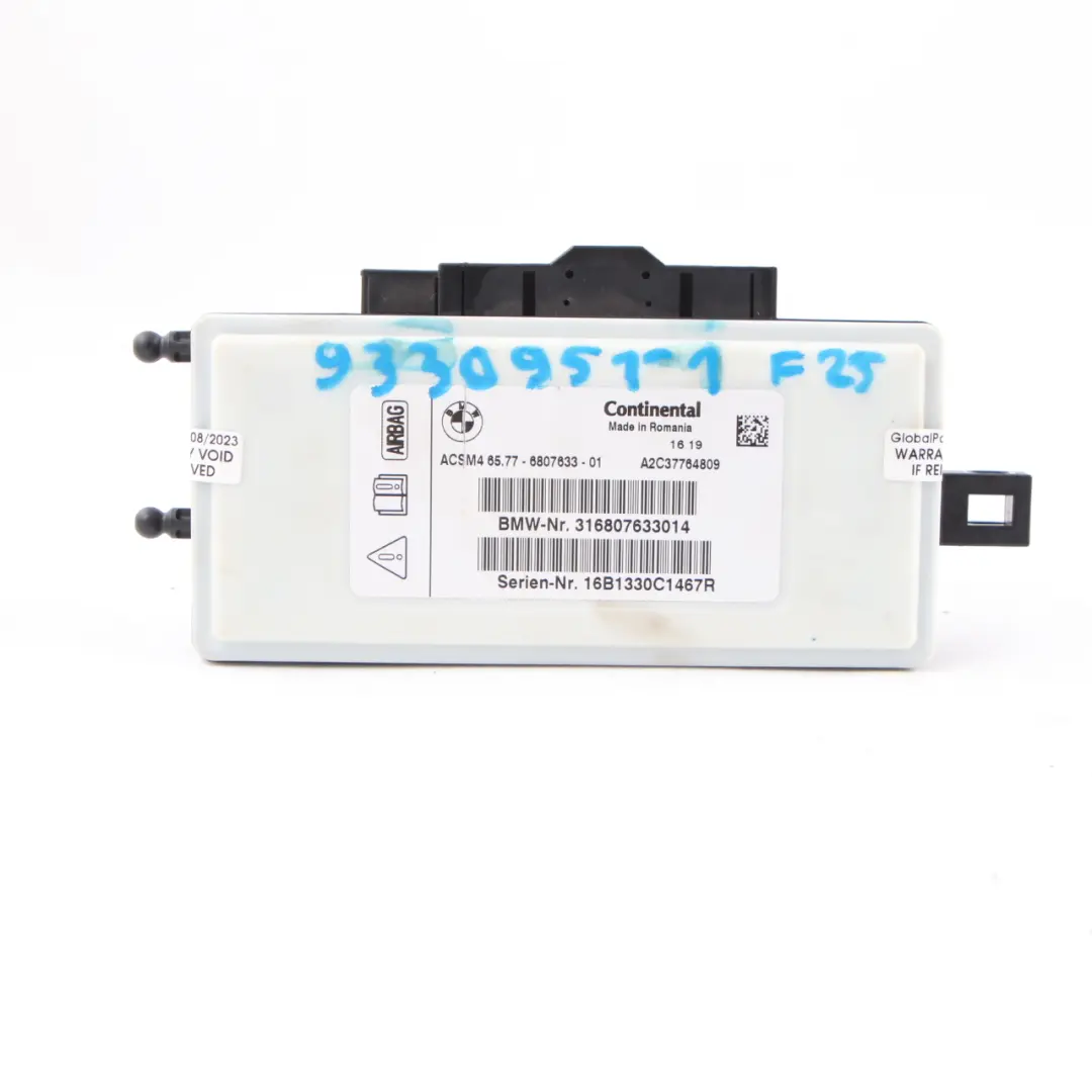 Unidad Control BMW F01 F07 F10 F11 F25 Módul Aire ECU Continental  - SKU 6807633 - Número de pieza 6807633
