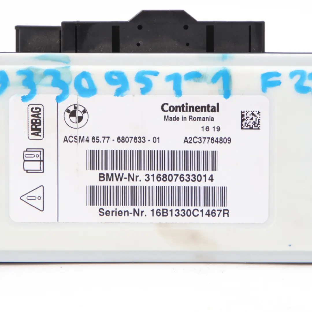 Unidad Control BMW F01 F07 F10 F11 F25 Módul Aire ECU Continental  - SKU 6807633 - Número de pieza 6807633