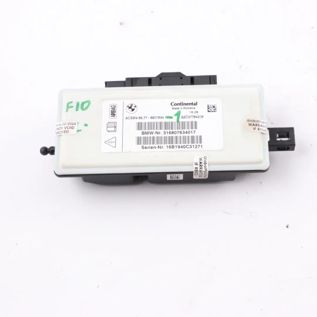 Air Module BMW F10 F11 F22 F30 LCI F32 X3 F25 SRS Control Unit ECU - SKU 6807634-1 - Part number 6807634