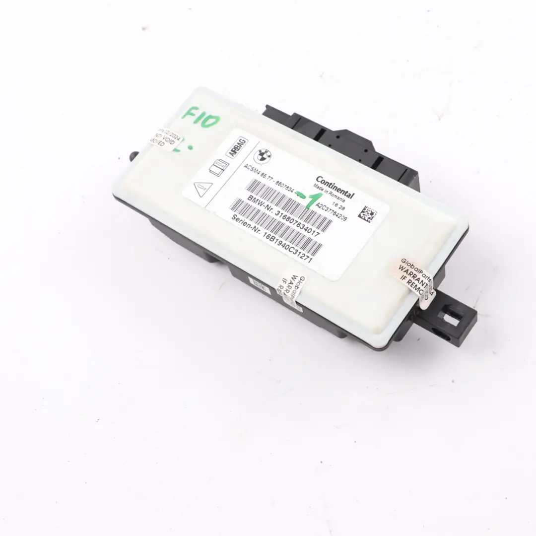 Air Module BMW F10 F11 F22 F30 LCI F32 X3 F25 SRS Control Unit ECU - SKU 6807634-1 - Part number 6807634