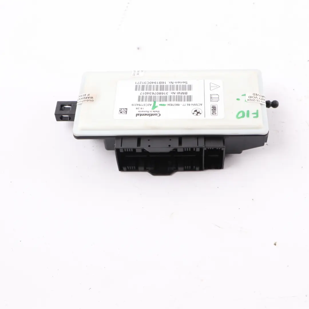 Module BMW F10 F11 F22 F30 LCI F32 X3 F25 SRS Control Unit ECU to Air with Part number 6807634 Air Module BMW F10 F11 F22 F30 LCI F32 X3 F25 SRS Control Unit ECU - SKU 6807634-1 - Part number 6807634