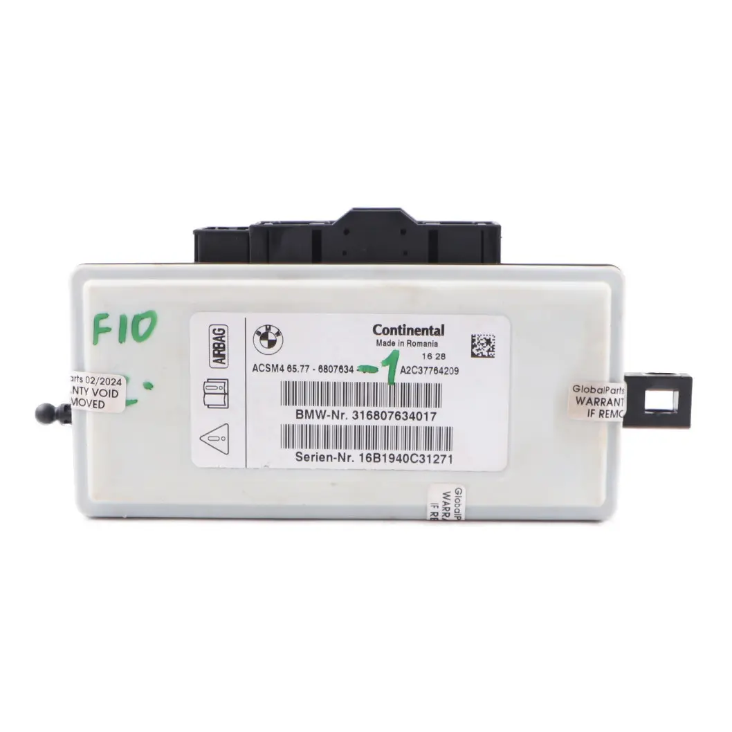 BMW X5 F15 F20 F30 SRS Air Module Bag Control Unit Module ECU - SKU 6807634 - Part number 6807634