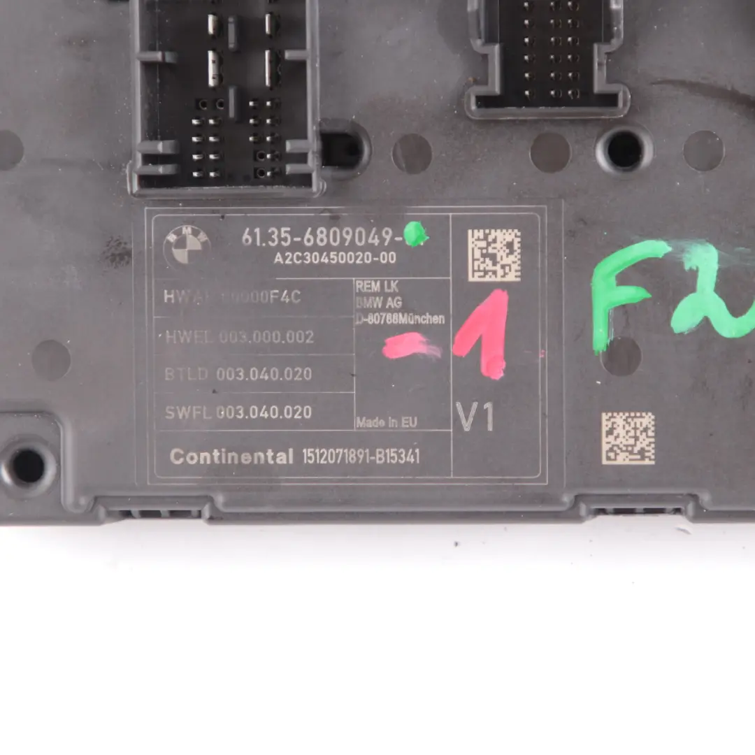 Body Control Unit Module REM to BMW F20 F21 F30 F31 F32 with Part number 6809049 BMW F20 F21 F30 F31 F32 Body Control Unit Module REM - SKU 6809049-1 - Part number 6809049