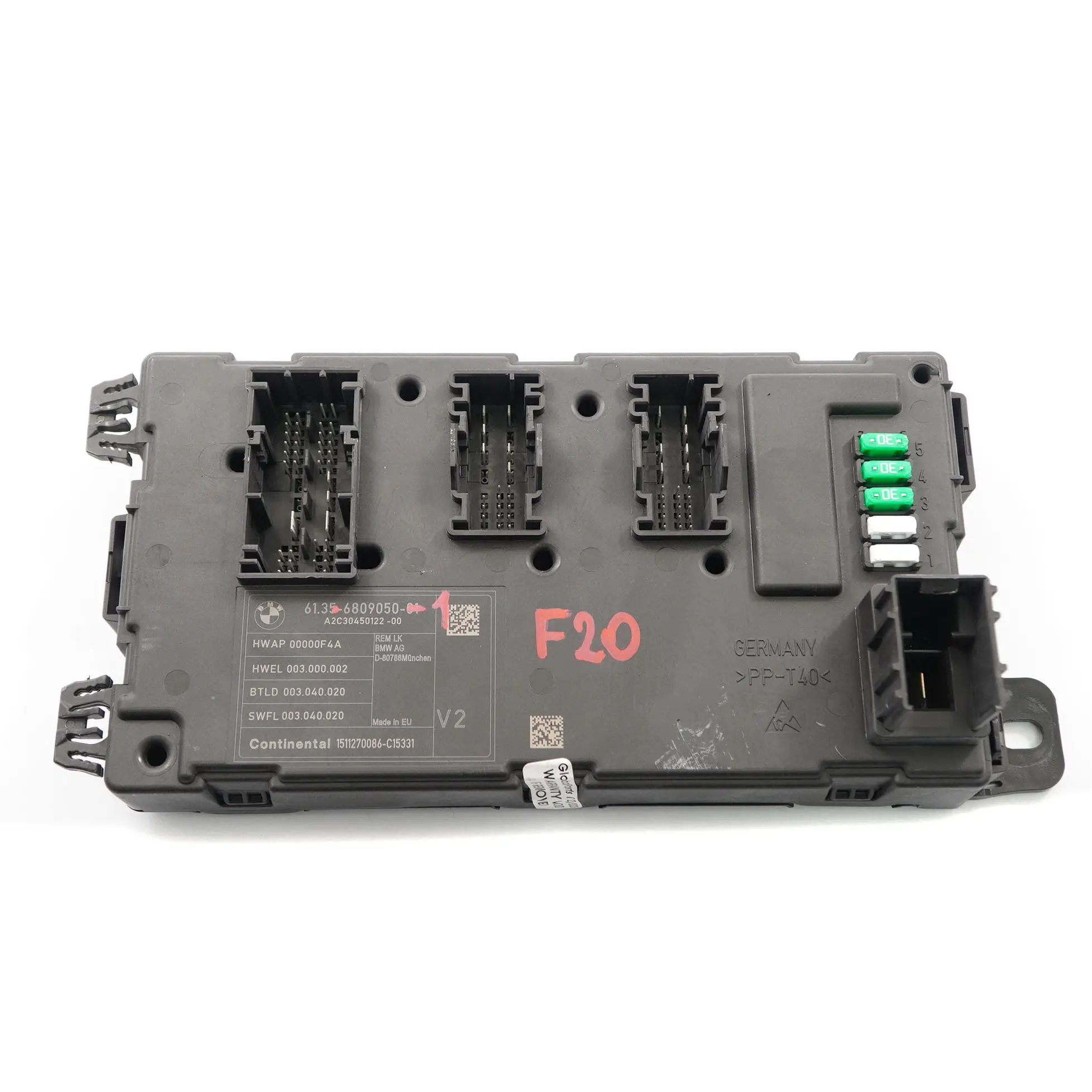 BMW F20 F30 F36 Módulo Electrónico Trasero REM Fusibles Unidad V2 ECU 6809050