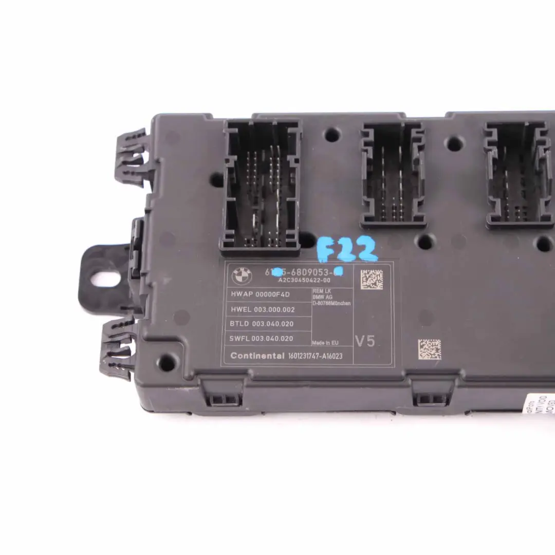 BMW F20 F22 F30 Modulo Posteriore REM Scatola Fusibili Unita Controllo V5 ECU - SKU 6809053 - Numero di parte 6809053