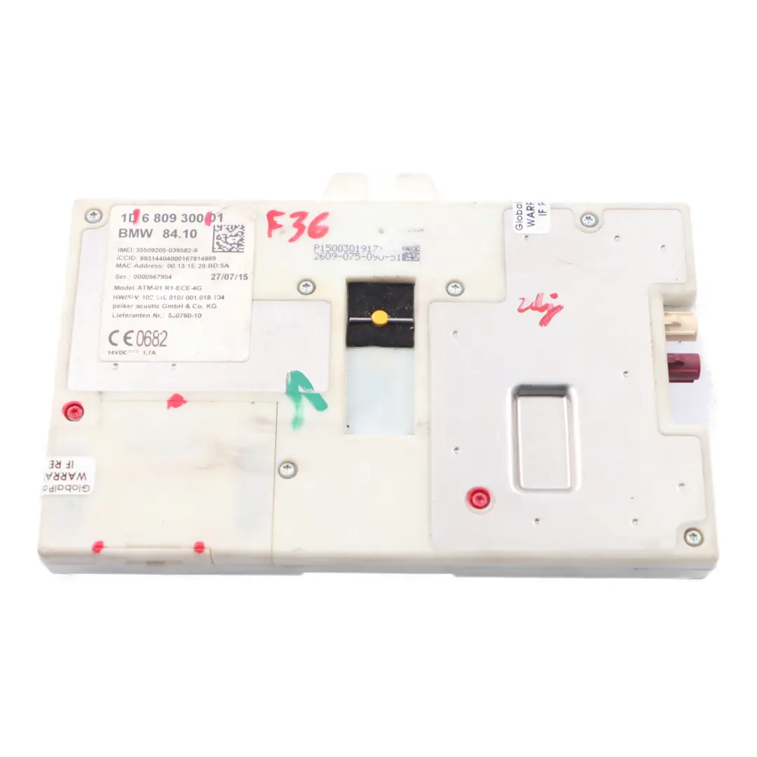 Modulo Telematico Bluetooth Telematik Controllo ECU per BMW F30 F36 G11 con numero di parte 6809300 BMW F30 F36 G11 Modulo Telematico Bluetooth Telematik Controllo ECU - SKU 6809300 - Numero di parte 6809300