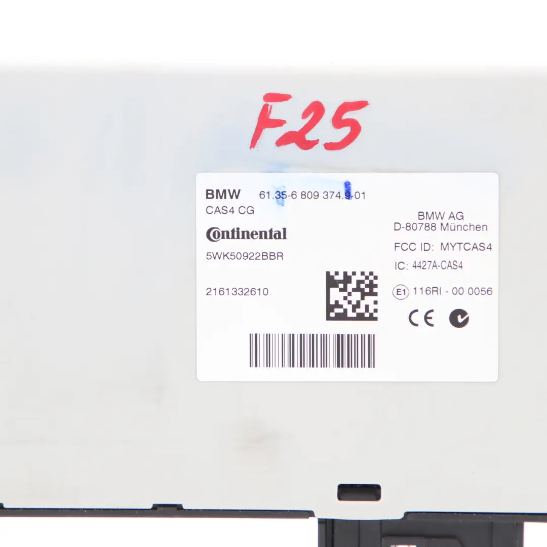  Module CAS4 BMW F01 F07 F10 F11 F12 F25 Lecture des touches de l'unité contrôle - SKU 6809374 - Numéro de pièce 6809374