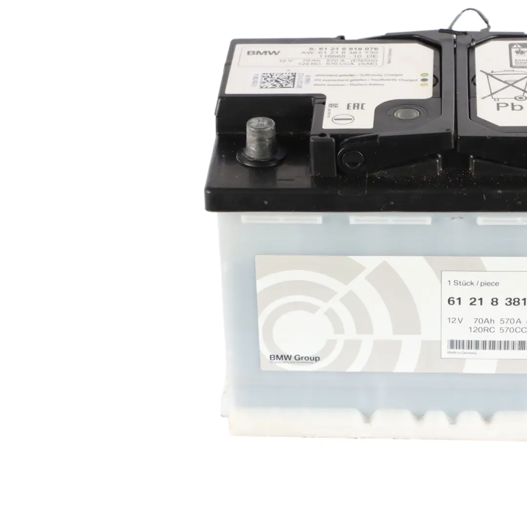 Accumulator Battery 70Ah 570A 8381730 to BMW 12V with Part number 6818076 BMW 12V Accumulator Battery 70Ah 570A 8381730 - SKU 6818076 - Part number 6818076