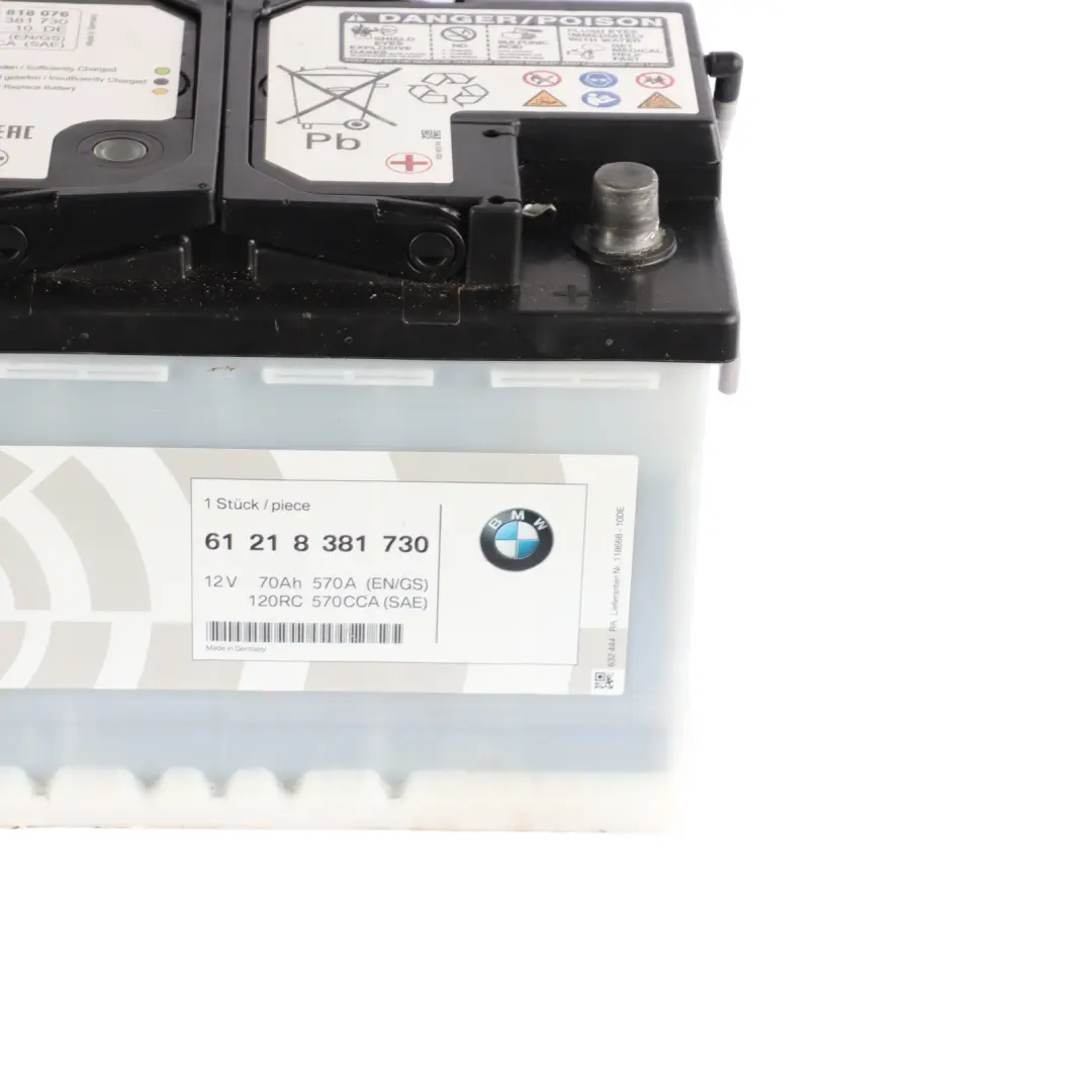 Accumulator Battery 70Ah 570A 8381730 to BMW 12V with Part number 6818076 BMW 12V Accumulator Battery 70Ah 570A 8381730 - SKU 6818076 - Part number 6818076