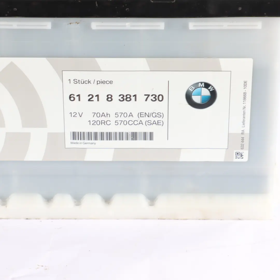 Accumulator Battery 70Ah 570A 8381730 to BMW 12V with Part number 6818076 BMW 12V Accumulator Battery 70Ah 570A 8381730 - SKU 6818076 - Part number 6818076