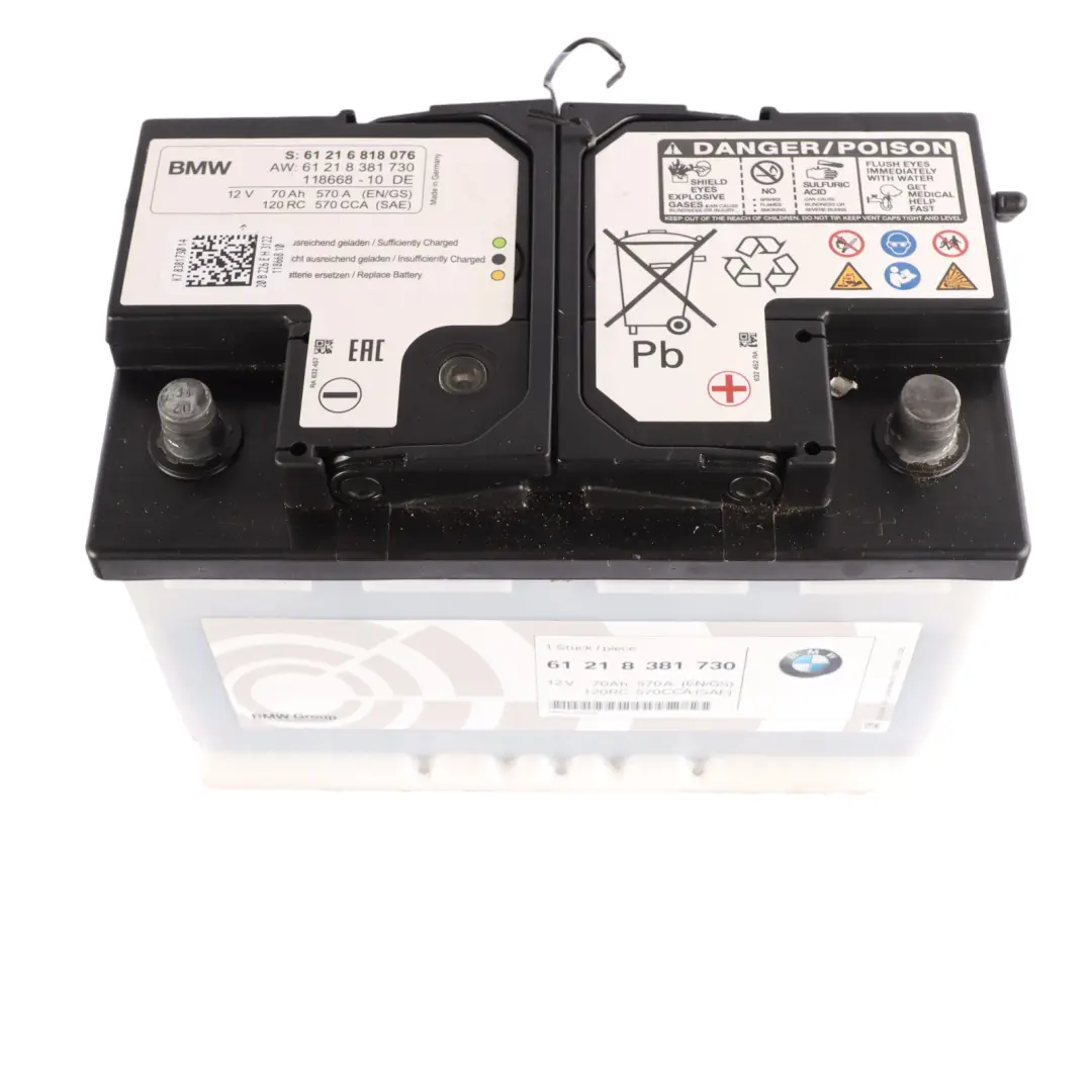 Accumulator Battery 70Ah 570A 8381730 to BMW 12V with Part number 6818076 BMW 12V Accumulator Battery 70Ah 570A 8381730 - SKU 6818076 - Part number 6818076