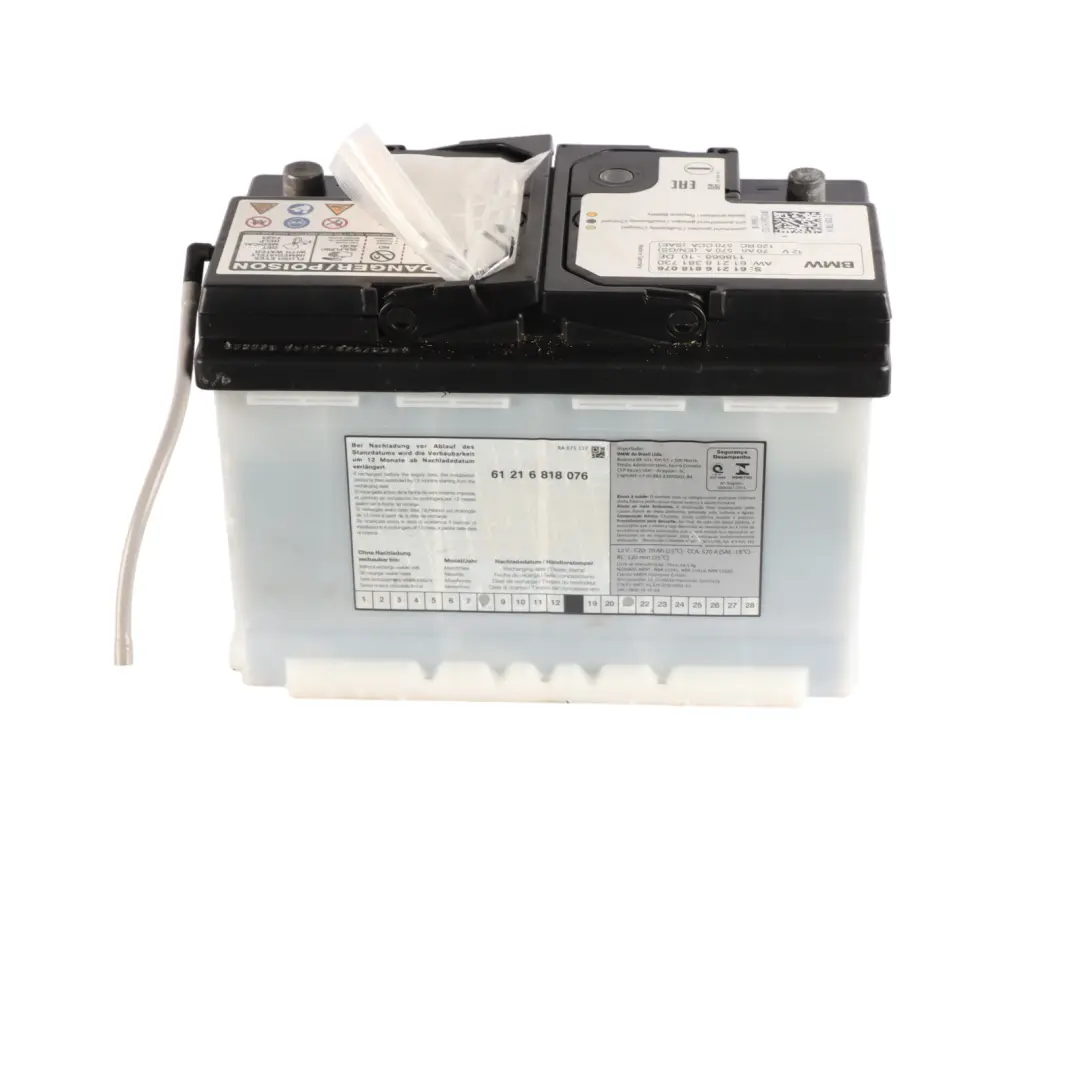 Accumulator Battery 70Ah 570A 8381730 to BMW 12V with Part number 6818076 BMW 12V Accumulator Battery 70Ah 570A 8381730 - SKU 6818076 - Part number 6818076