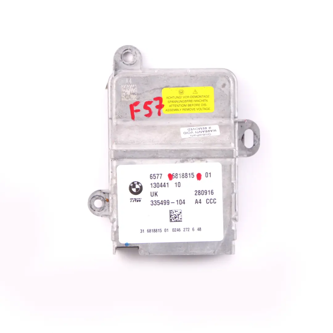 Airbag ECU Control Unit Module to Mini Cooper One F57 Convertible with Part number 6818815 Mini Cooper One F57 Convertible Airbag ECU Control Unit Module - SKU 6818815 - Part number 6818815