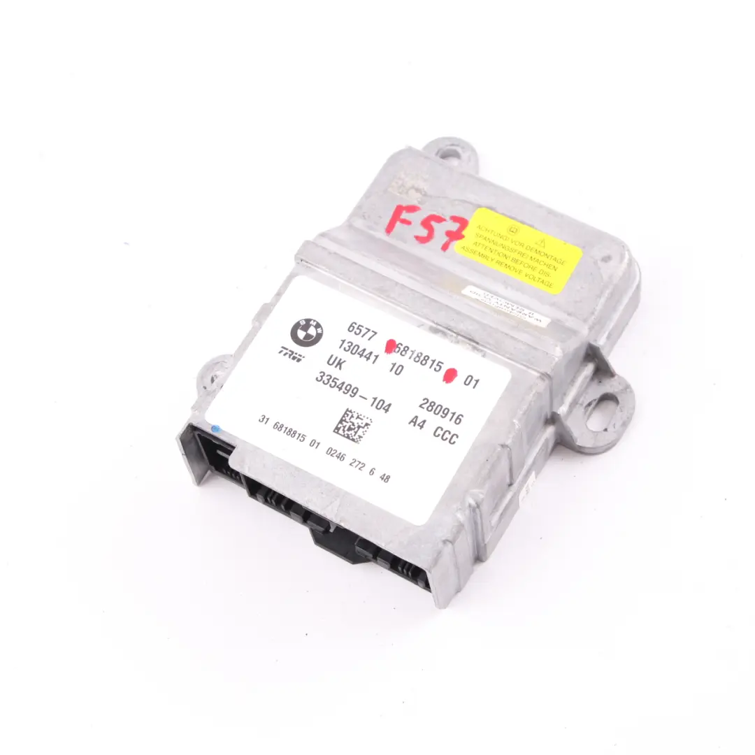 Airbag ECU Control Unit Module to Mini Cooper One F57 Convertible with Part number 6818815 Mini Cooper One F57 Convertible Airbag ECU Control Unit Module - SKU 6818815 - Part number 6818815