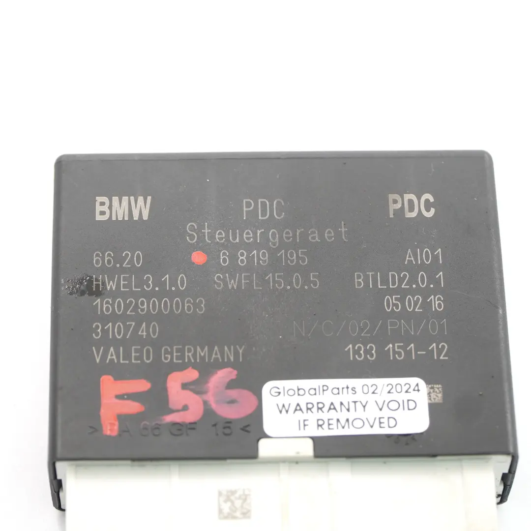 Módulo PDC BMW F45 X3 F25 Mini F55 F56 Sensor Distancia Aparcamiento - SKU 6819195 - Número de pieza 6819195