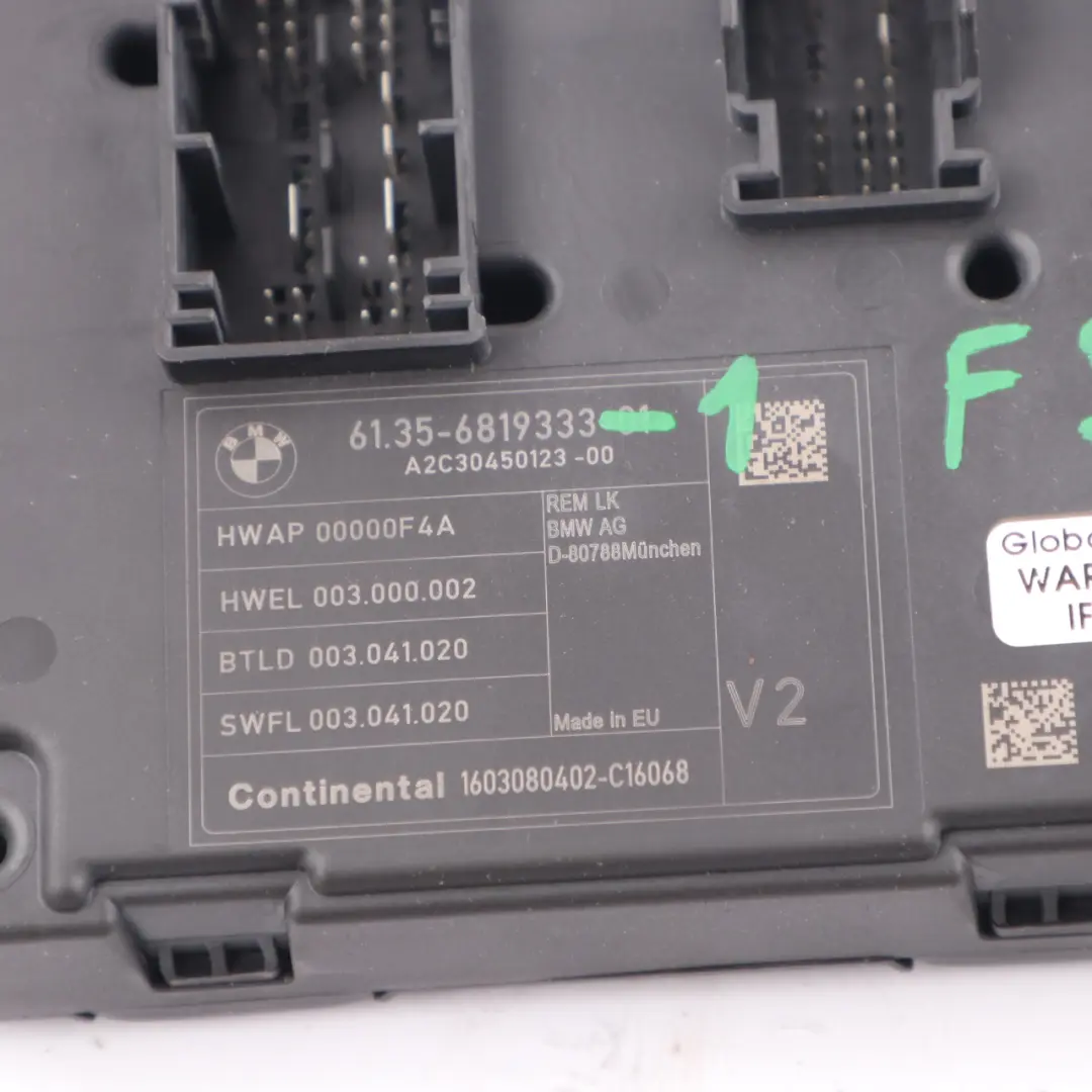 Hinteres Karosseriesteuergerät Modul V2 für BMW F30 mit Teilenummer 6819333 BMW F30 Hinteres Karosseriesteuergerät Modul V2 - SKU 6819333-1 - Teilenummer 6819333