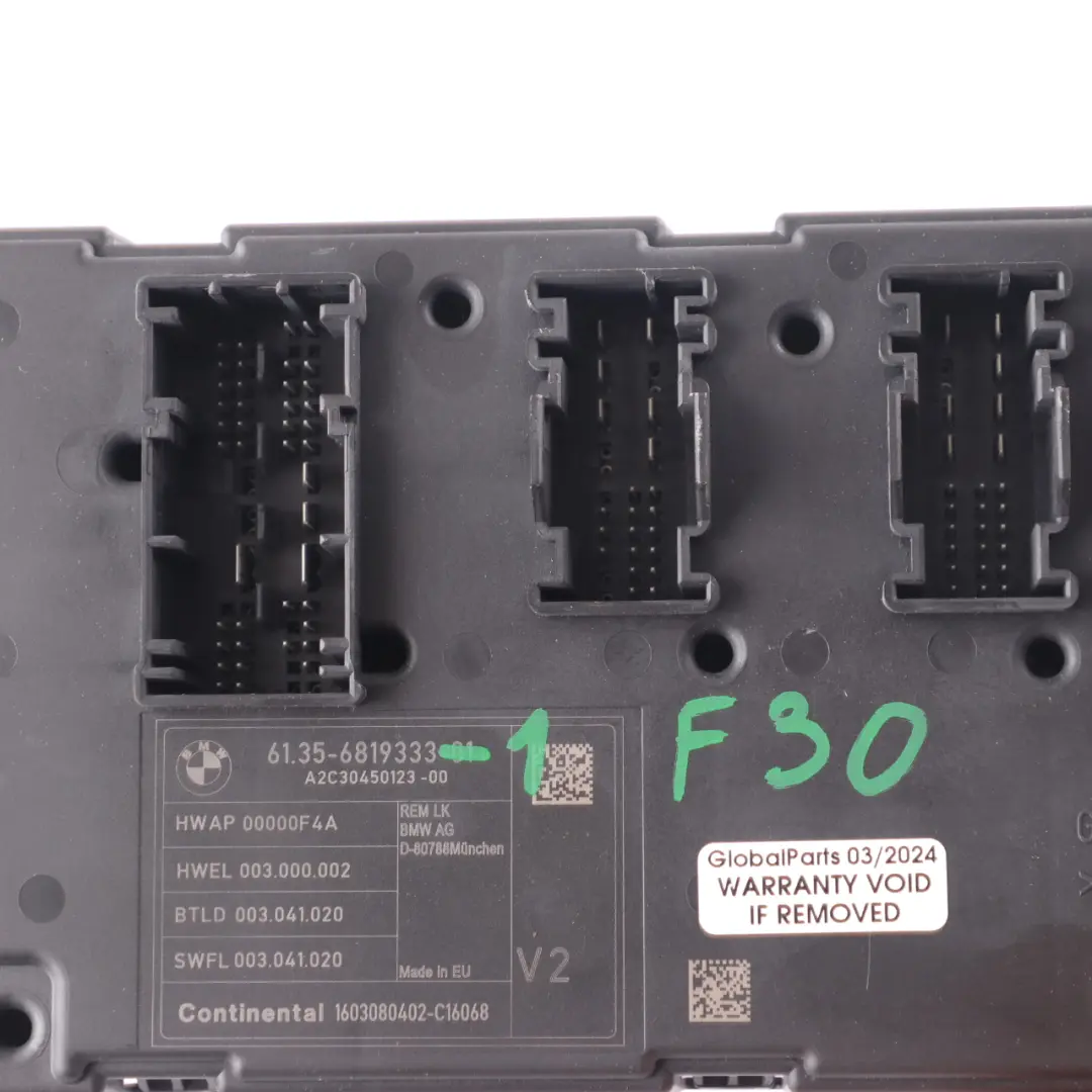Body Control Unit Module V2 to BMW F20 F30 F31 F32 F36 Rear with Part number 6819333 BMW F20 F30 F31 F32 F36 Rear Body Control Unit Module V2 - SKU 6819333-1 - Part number 6819333