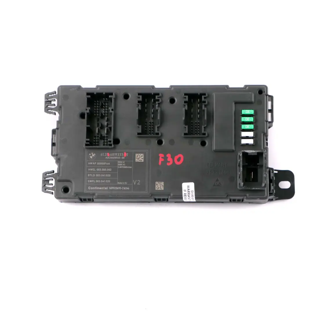 Hinteres Karosseriesteuergerät Modul V2 für BMW F30 mit Teilenummer 6819333 BMW F30 Hinteres Karosseriesteuergerät Modul V2 - SKU 6819333 - Teilenummer 6819333
