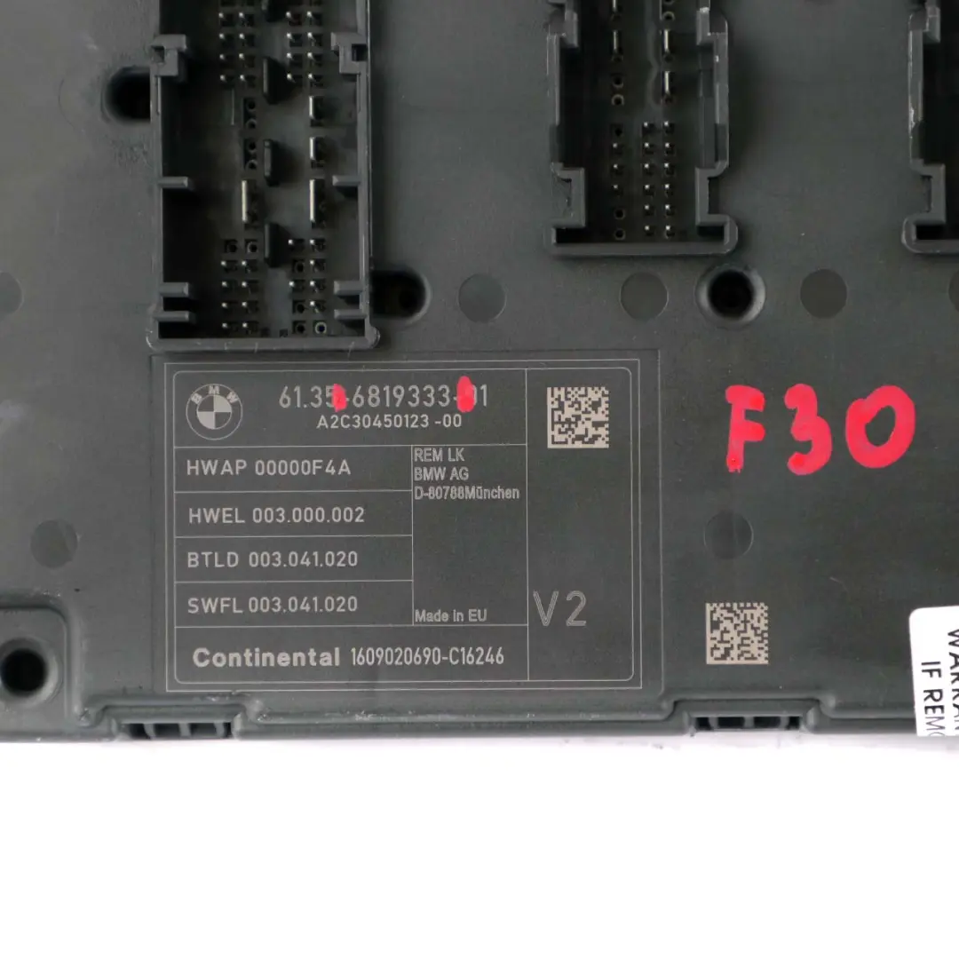 BMW F30 Hinteres Karosseriesteuergerät Modul V2 - SKU 6819333 - Teilenummer 6819333