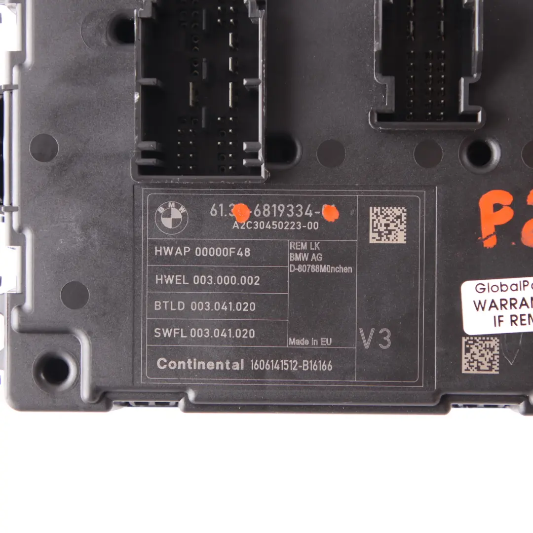 BMW F20 F21 F30 F31 REM Hinteres Elektronikmodul Sicherungskasten Steuergerät V3 - SKU 6819334 - Teilenummer 6819334