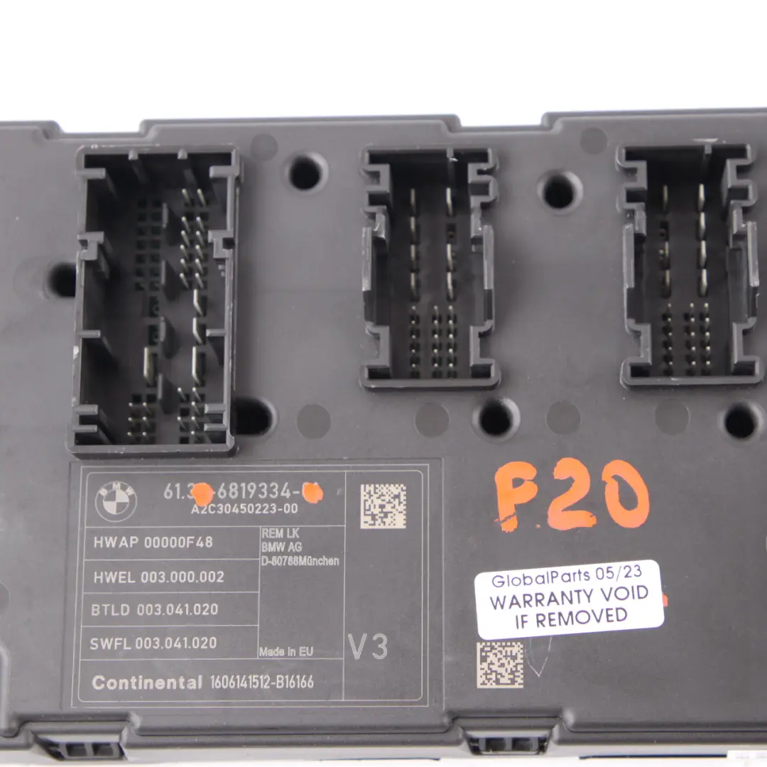 BMW F20 F21 F30 F31 REM Rear Electronic Module Fuse Box Control Unit V3 - SKU 6819334 - Part number 6819334