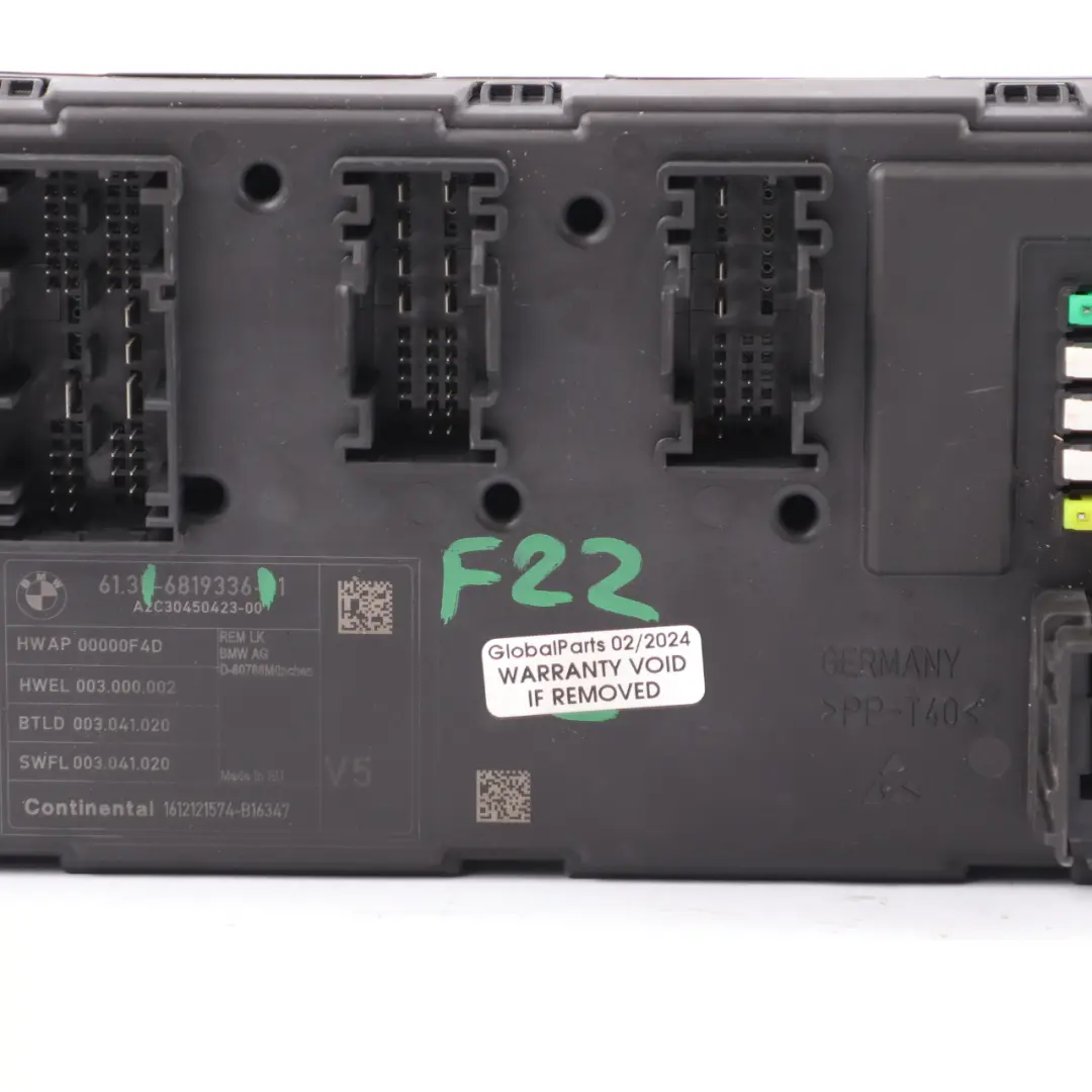 BMW F20 F21 F22 F30 F31 F32 F33 Fuse Box Body Control Unit Modul REM V5 - SKU 6819336 - Teilenummer 6819336