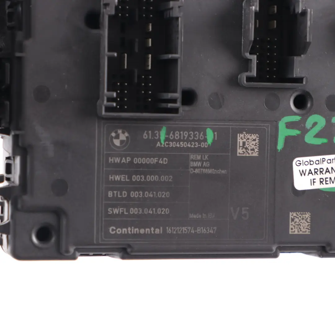 BMW F20 F21 F22 F30 F31 F32 F33 Scatola fusibili Modulo controllo REM V5 - SKU 6819336 - Número de pieza 6819336