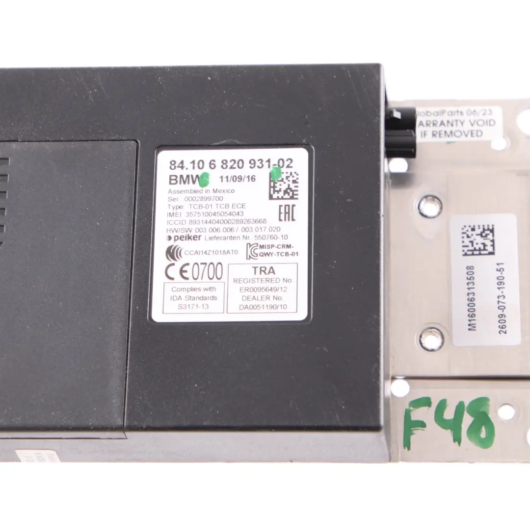  Telematikmodul BMW X1 F48 F20 F30 Bluetooth GPS Steuergerät ECU - SKU 6820931 - Teilenummer 6820931