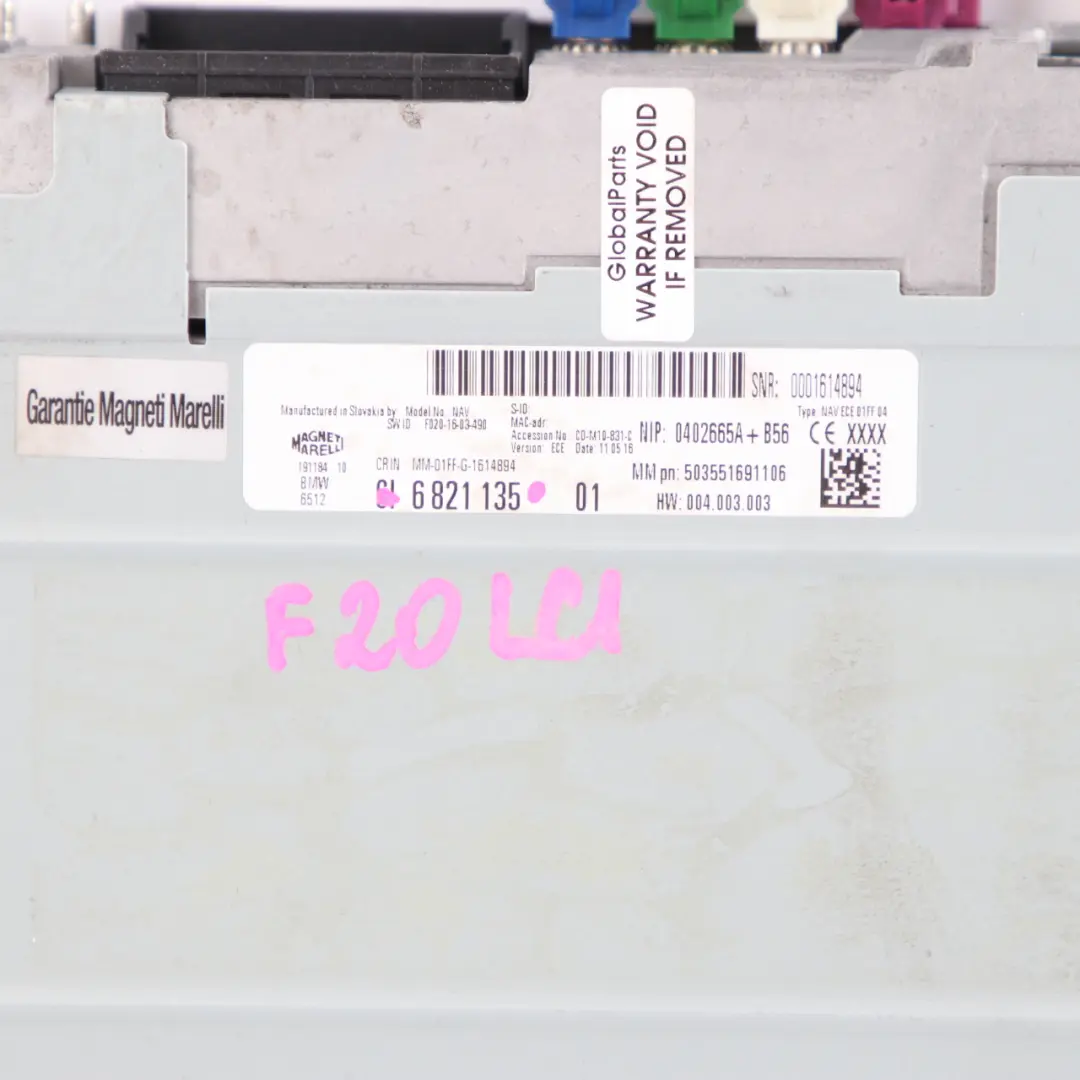 F31Unité principale Media DAB Navigation Business pour BMW F20 F21 F22 F30 à propos du numéro de pièce 6821135 BMW F20 F21 F22 F30 F31Unité principale Media DAB Navigation Business - SKU 6821135 - Numéro de pièce 6821135