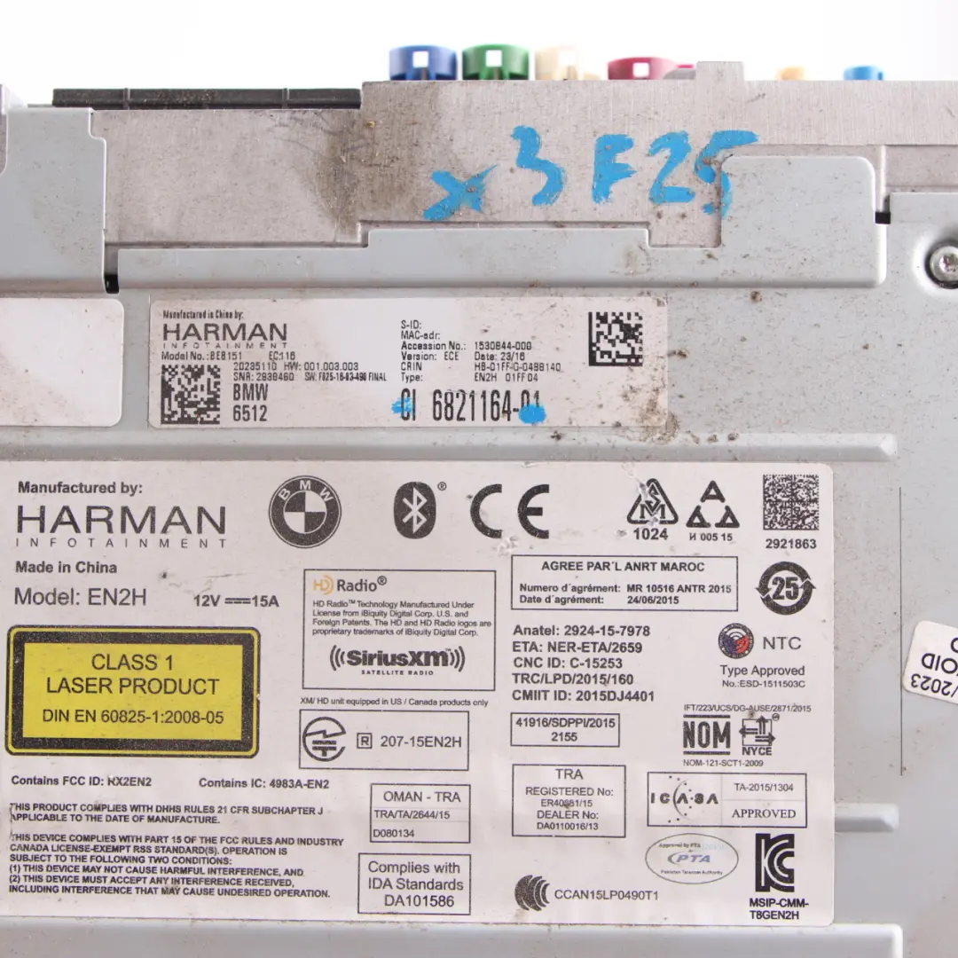 Unidad Principal Basis Media Sistema de Navegación Controlador DAB para BMW F25 F26 con número de pieza 6821164 BMW F25 F26 Unidad Principal Basis Media Sistema de Navegación Controlador DAB - SKU 6821164 - Número de pieza 6821164