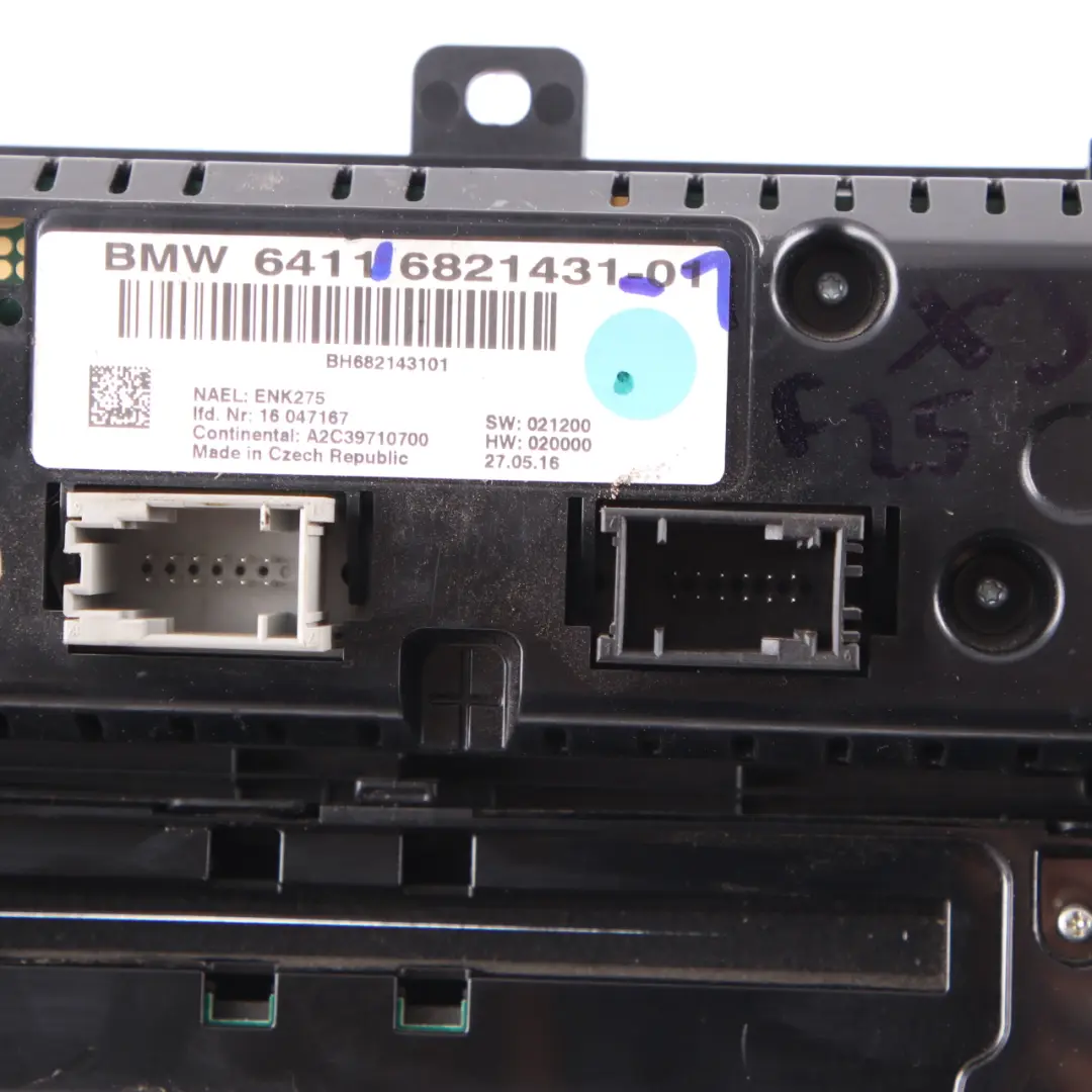 BMW X3 F25 Aire Acondicionado A/C Panel Interruptores Climatizador Radio - SKU 6821431 - Número de pieza 6821431