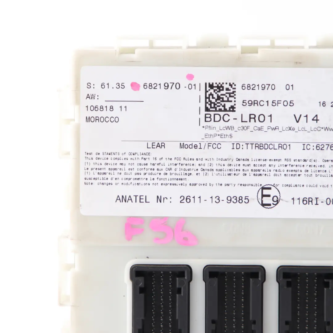 ECU Body Domain Controller BDC Modul für Mini Cooper One F54 F55 F56 F60 mit Teilenummer 6821970 Mini Cooper One F54 F55 F56 F60 ECU Body Domain Controller BDC Modul - SKU 6821970 - Teilenummer 6821970