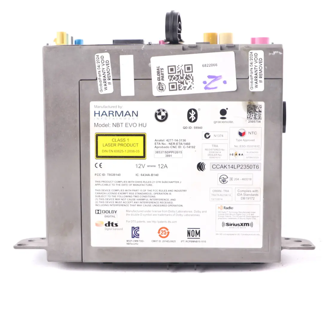 Harman Principal Alta 2 Medios Sat Nav Radio NBT EVO HU para BMW F20 F30 LCI con número de pieza 6822066 BMW F20 F30 LCI Harman Principal Alta 2 Medios Sat Nav Radio NBT EVO HU - SKU 6822066 - Número de pieza 6822066