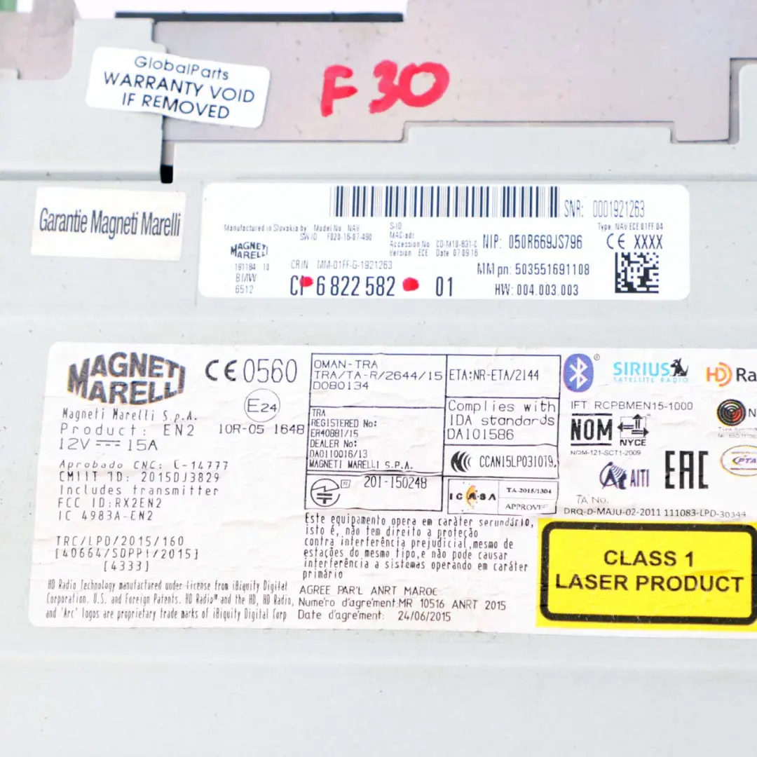 Unidad Central Basic Media Navegación para BMW 3 F30 con número de pieza 6822582 BMW 3 F30 Unidad Central Basic Media Navegación - SKU 6822582 - Número de pieza 6822582