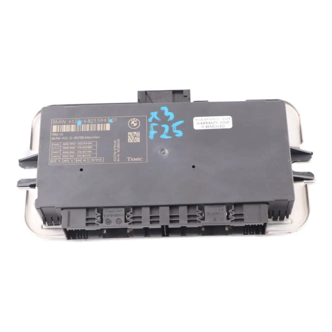 Moduł Sterownik Świateł ECU FRM III TEMIC do BMW X3 F25 o numerze 6823594 BMW X3 F25 Moduł Sterownik Świateł ECU FRM III TEMIC - SKU 6823594 - Numer Części 6823594