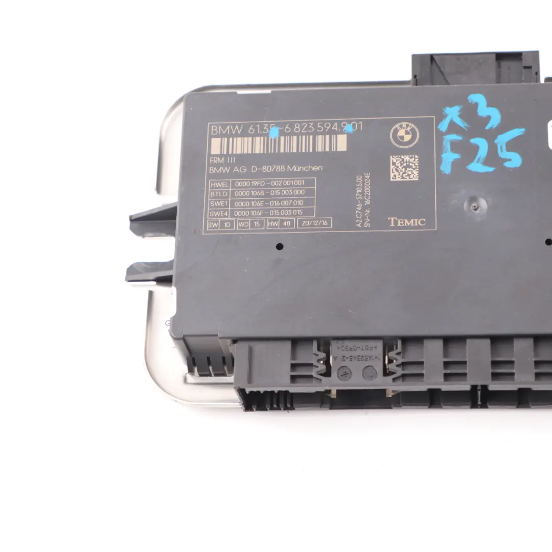 Footwell Light Control Unit Module ECU FRM III TEMIC to BMW X3 F25 with Part number 6823594 BMW X3 F25 Footwell Light Control Unit Module ECU FRM III TEMIC - SKU 6823594 - Part number 6823594