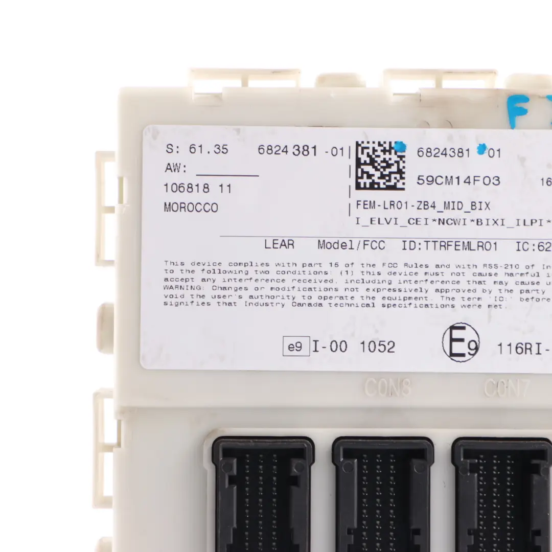 BMW F20 F21 F22 F30 F31 F32 Body Control Module Unit FEM ECU LR01 - SKU 6824381 - Part number 6824381
