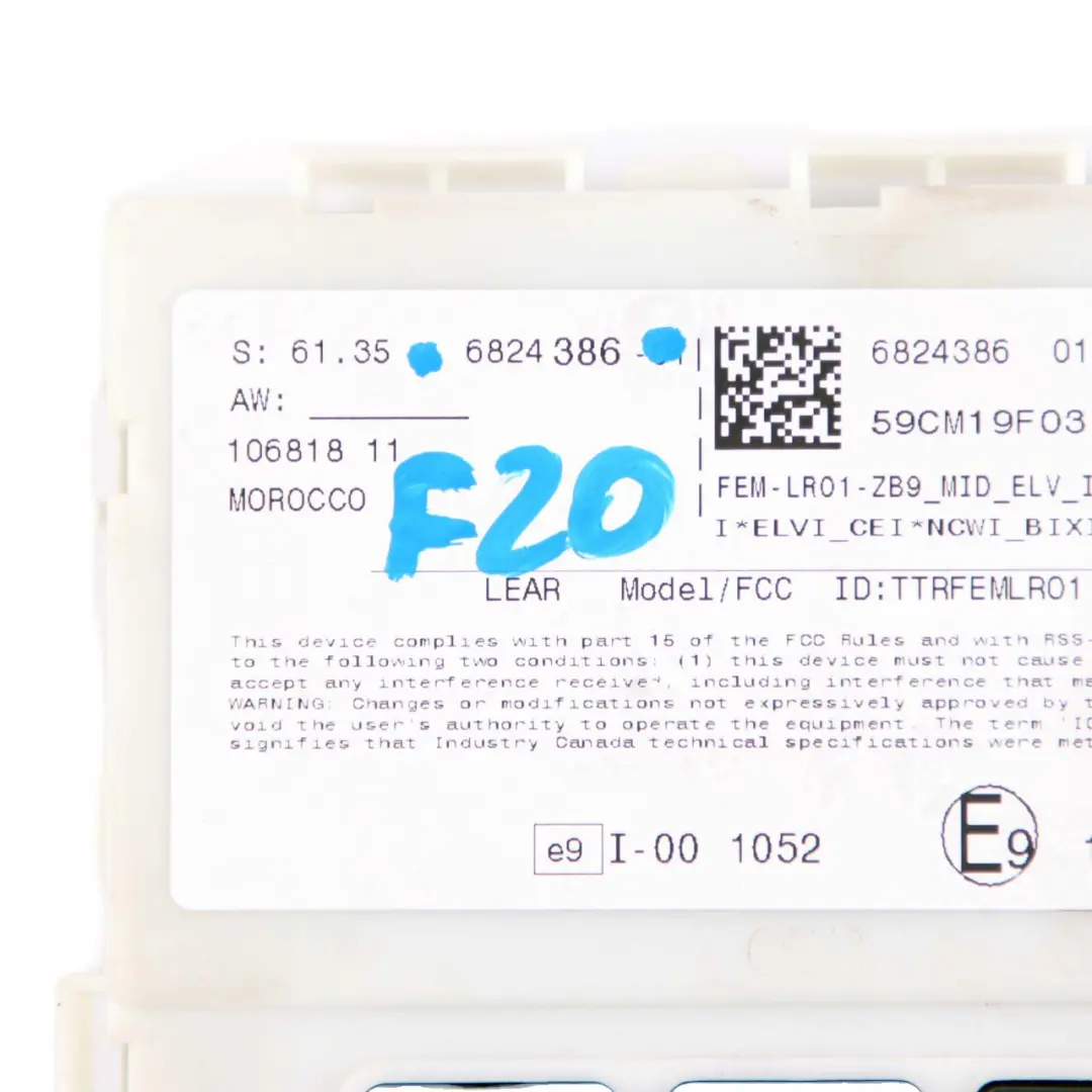 Fuse Box Unit BMW F20 F22 F30 F32 Module ECU Control FEM - SKU 6824386 - Part number 6824386