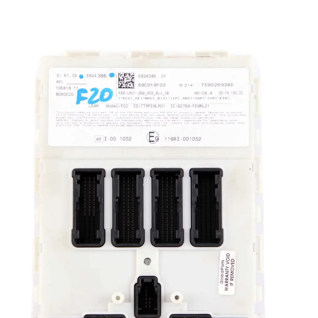  Caja De Fusibles BMW F20 F22 F30 F32 Módulo ECU Control FEM - SKU 6824386 - Número de pieza 6824386