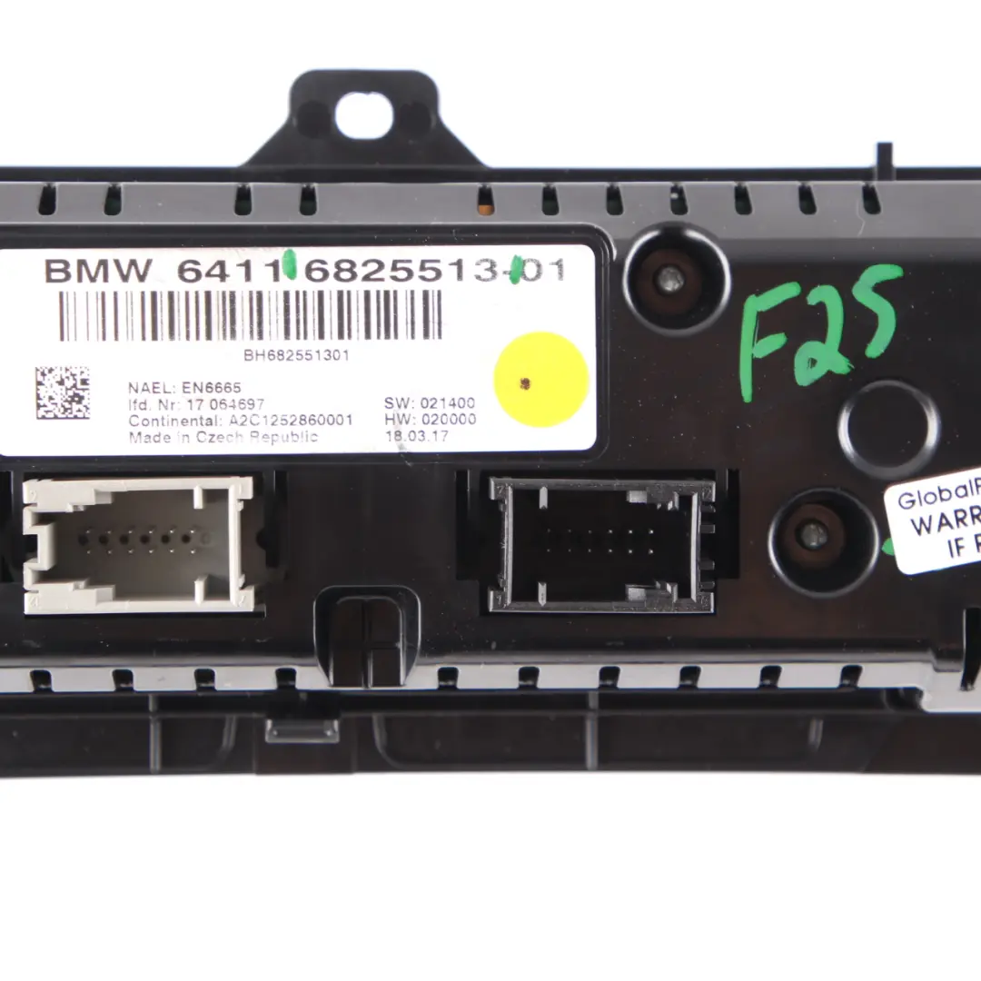 BMW X3 F25 Air Conditioning A/C Switch Panel Climate Control High Gloss - SKU 6825513 - Part number 6825513