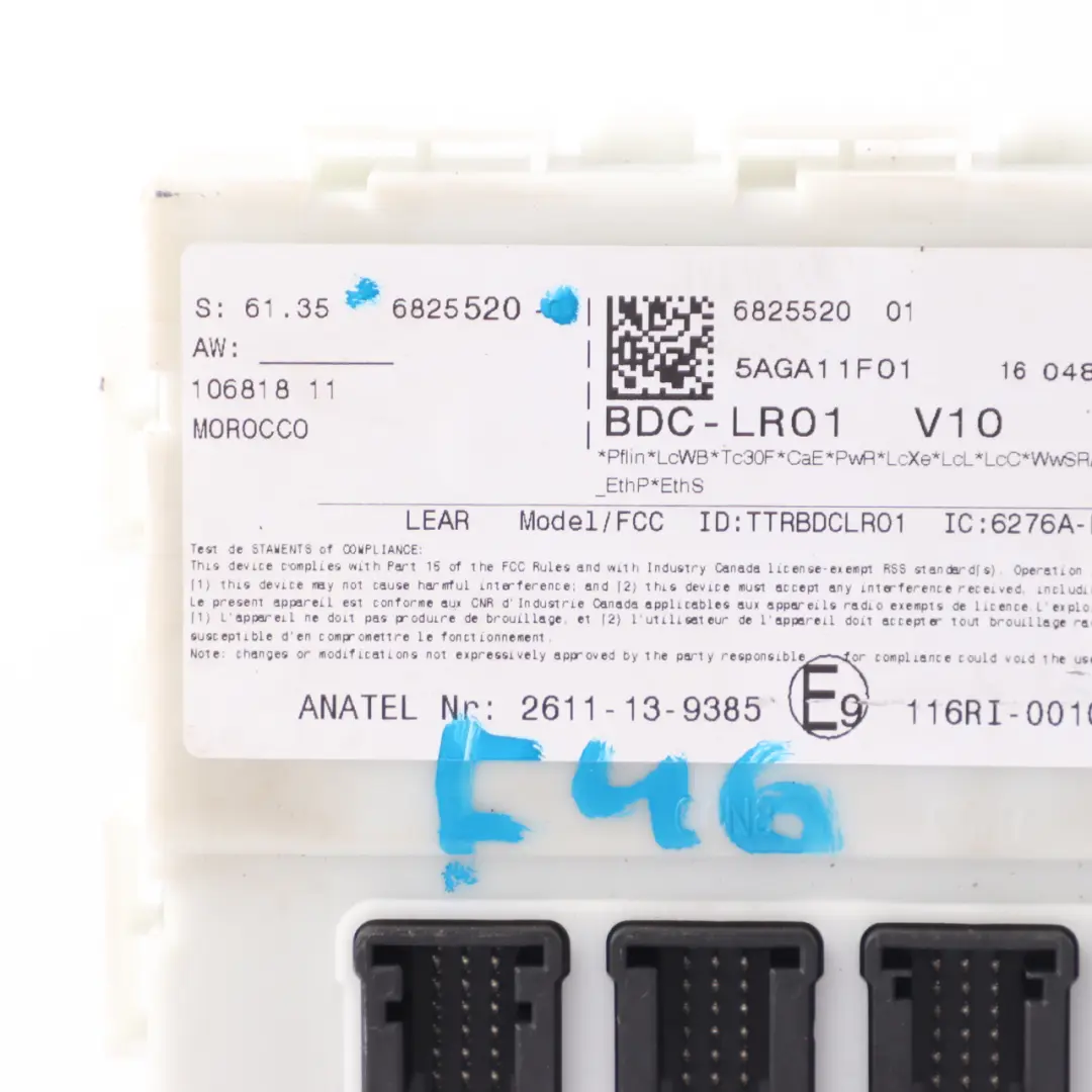 Body Domain Controller BDC Control Unit Module LR01 ECU to BMW F45 F46 with Part number 6825520 BMW F45 F46 Body Domain Controller BDC Control Unit Module LR01 ECU - SKU 6825520 - Part number 6825520